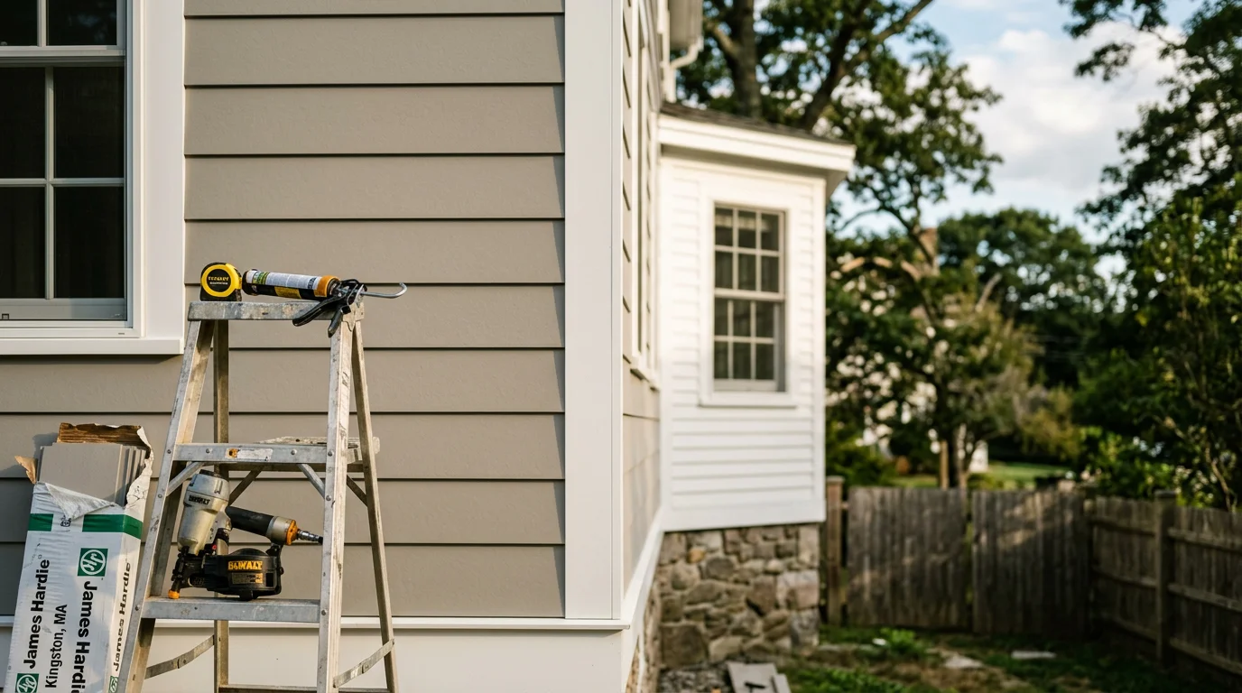 New siding installed on the exterior of a residential home
